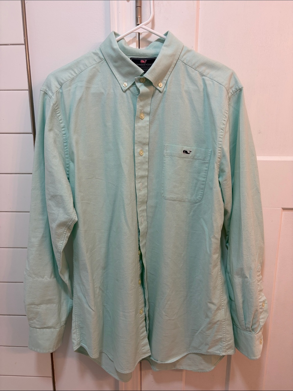 Vineyard Vines Men's Light Mint Button-Down Shirt - Size L